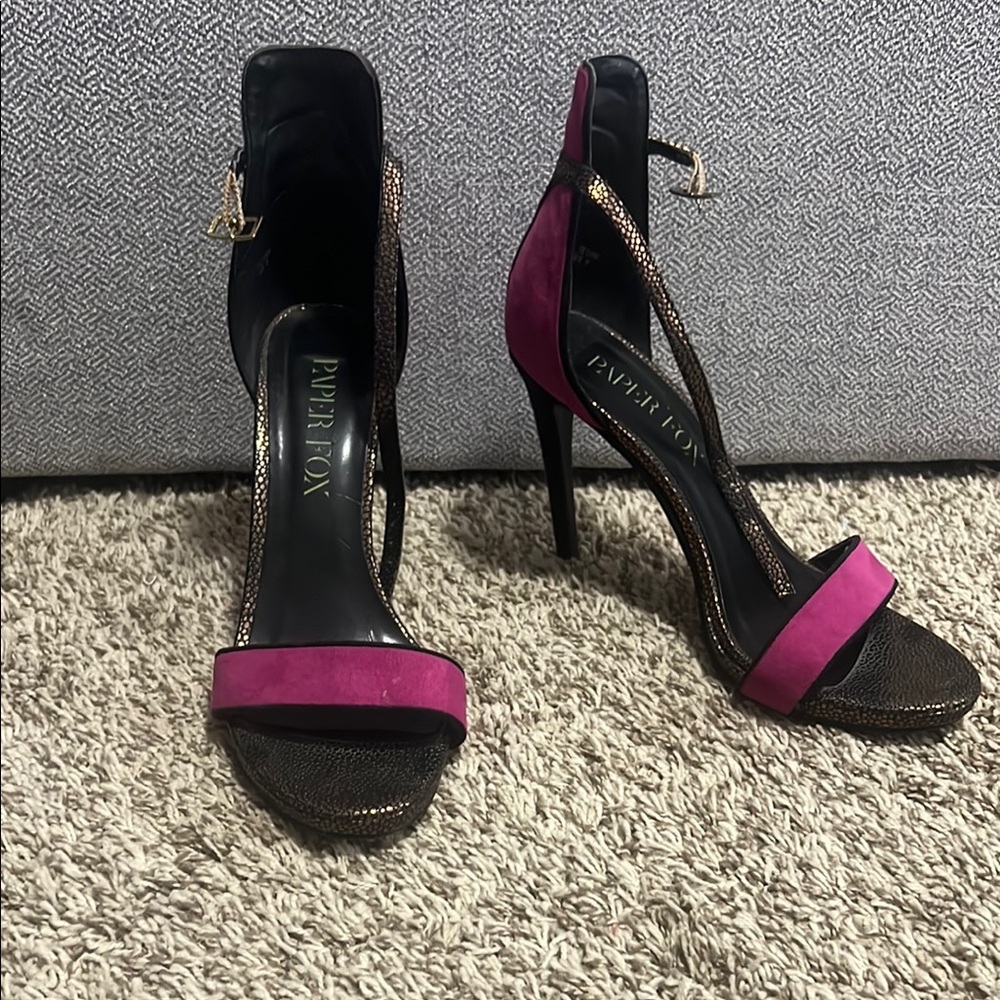 Women's Black and Pink Heels